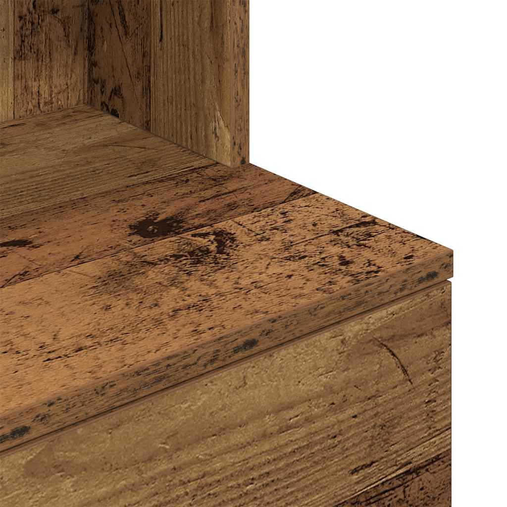 Nachtkastje 39x35x125 cm bewerkt hout oud houtkleurig is nu te koop bij PeponiXL, paradijselijk wonen!