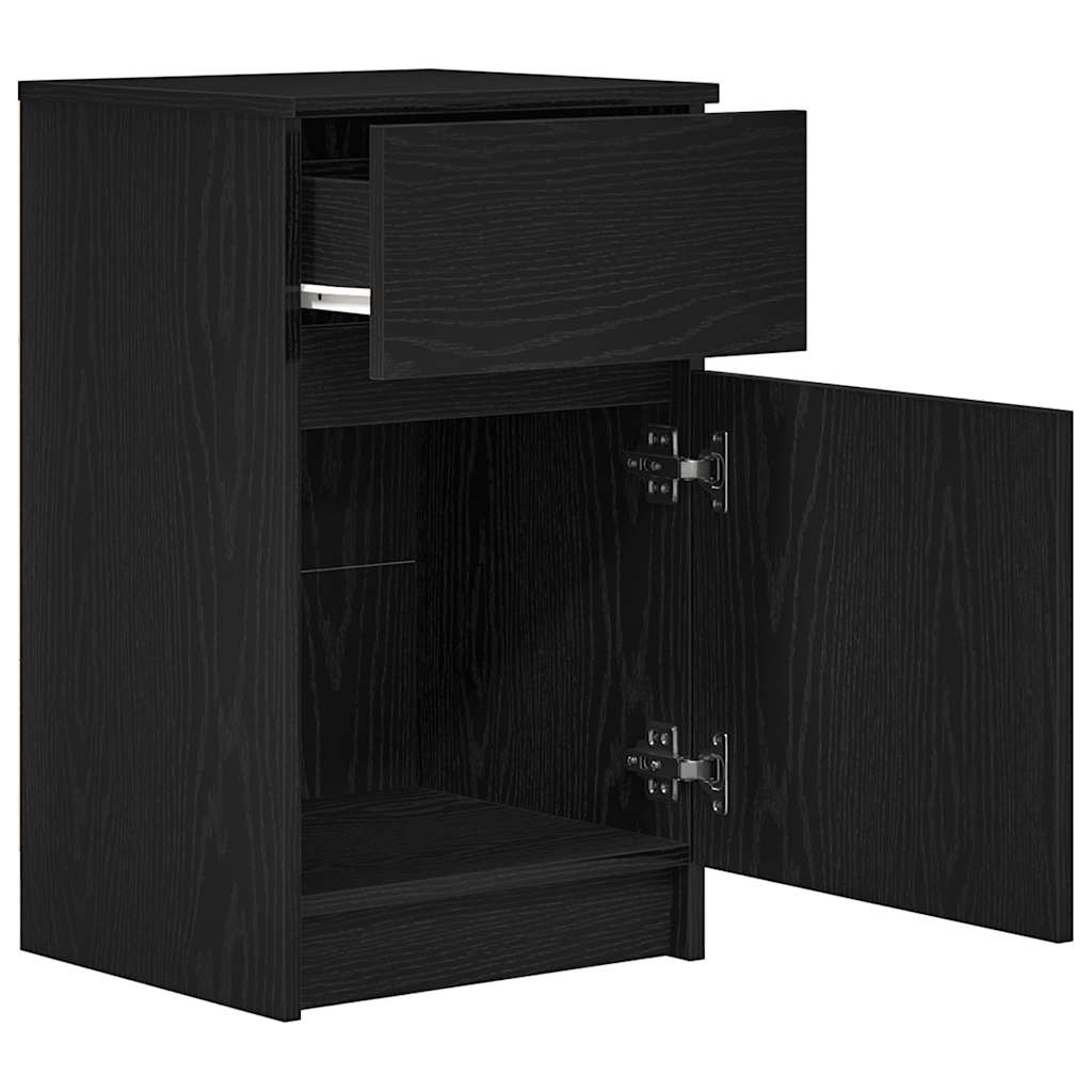 Nachtkastje 39x35x65 cm bewerkt hout zwart is nu te koop bij PeponiXL, paradijselijk wonen!