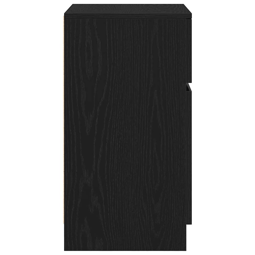 Nachtkastjes 2 st 39x35x65 cm bewerkt hout zwart is nu te koop bij PeponiXL, paradijselijk wonen!
