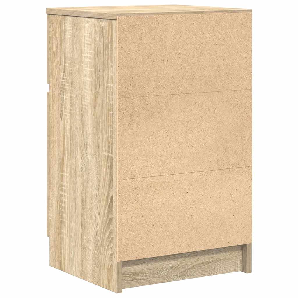 Nachtkastjes 2 st 39x35x65 cm bewerkt hout sonoma eikenkleurig is nu te koop bij PeponiXL, paradijselijk wonen!