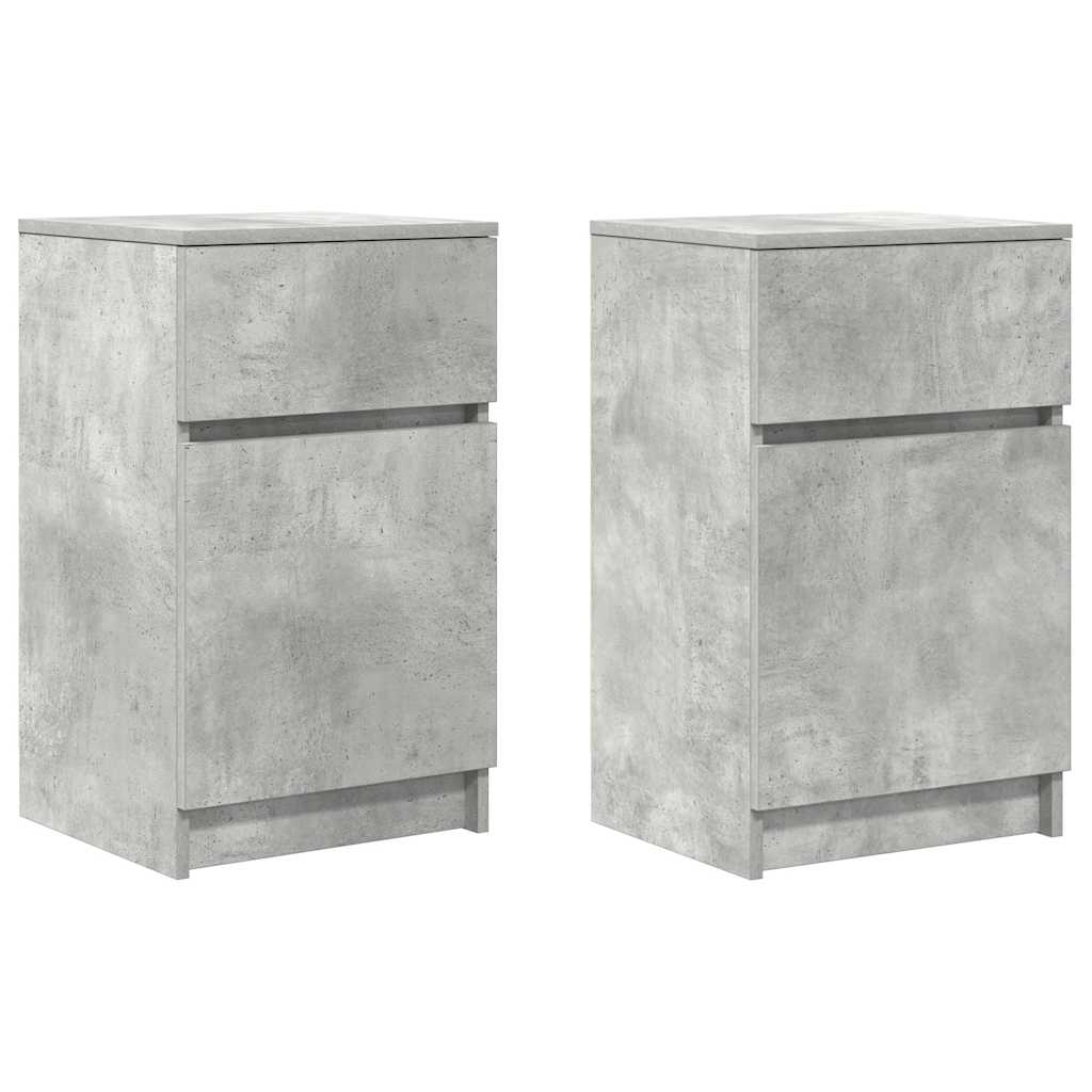 Nachtkastjes 2 st 39x35x65 cm bewerkt hout betongrijs is nu te koop bij PeponiXL, paradijselijk wonen!