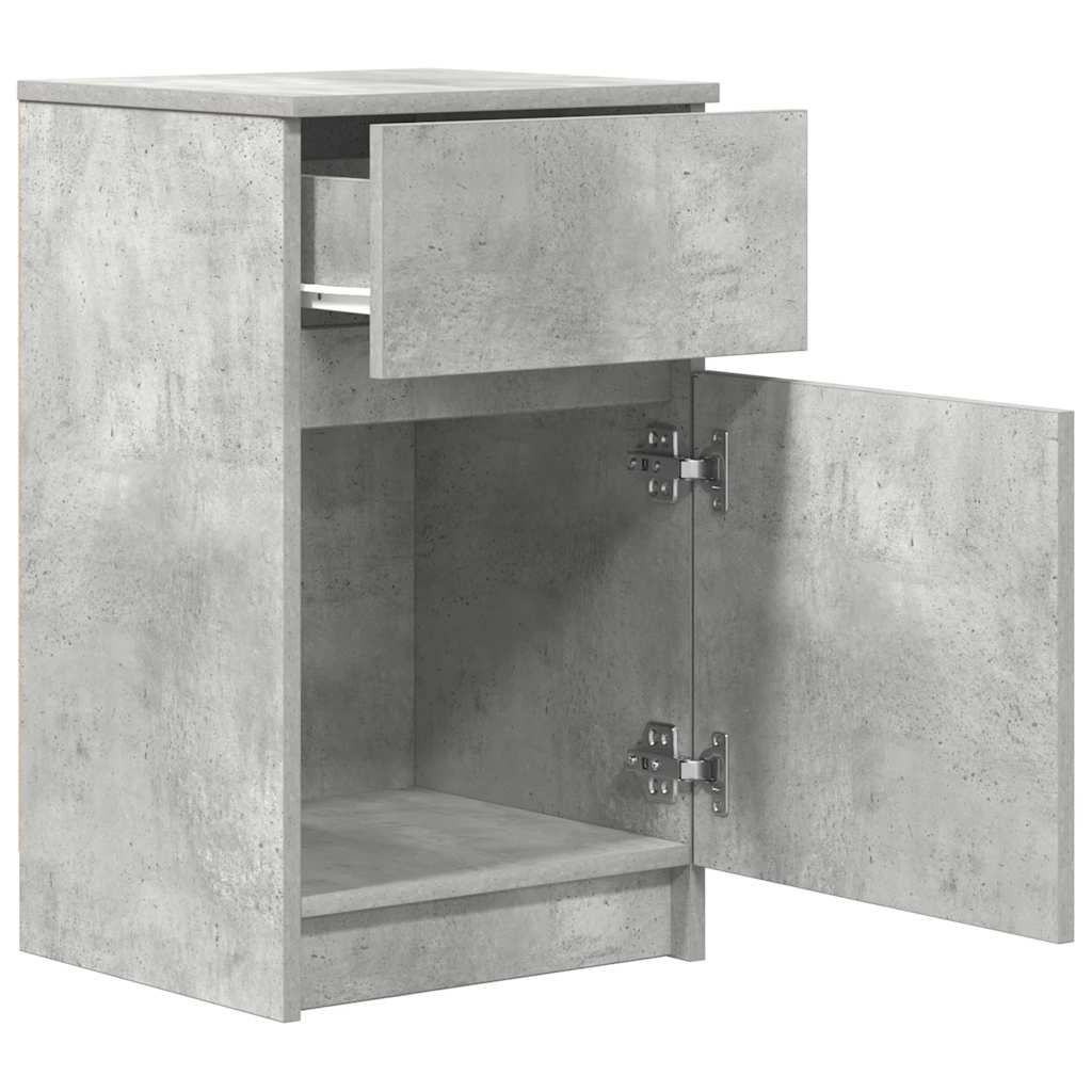 Nachtkastjes 2 st 39x35x65 cm bewerkt hout betongrijs is nu te koop bij PeponiXL, paradijselijk wonen!