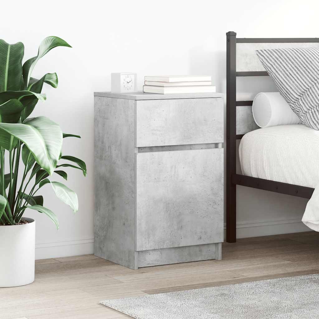 Nachtkastjes 2 st 39x35x65 cm bewerkt hout betongrijs is nu te koop bij PeponiXL, paradijselijk wonen!