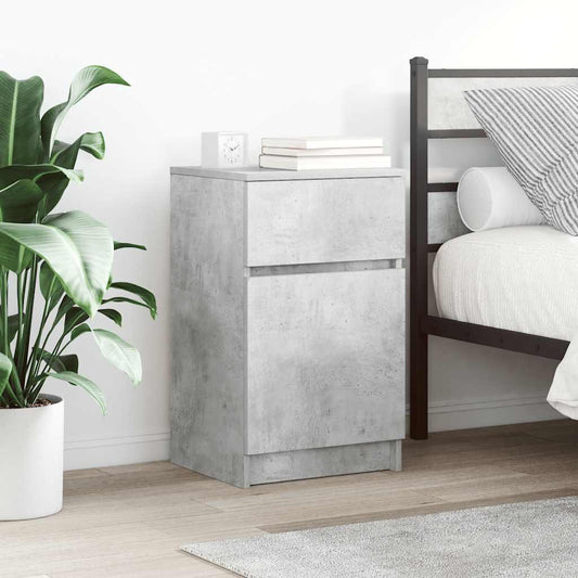Nachtkastjes 2 st 39x35x65 cm bewerkt hout betongrijs is nu te koop bij PeponiXL, paradijselijk wonen!