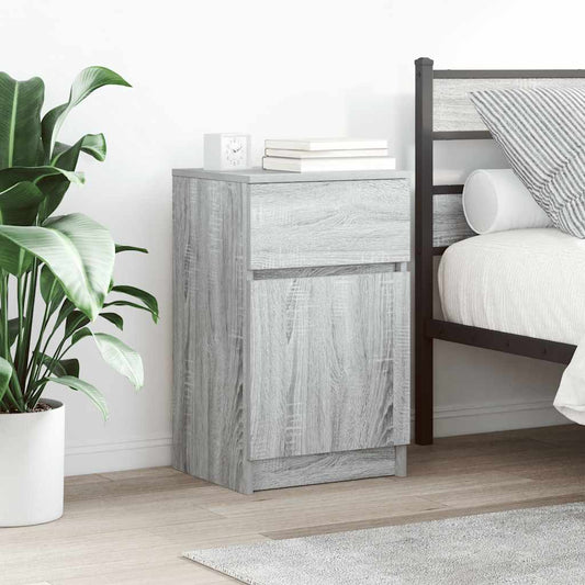 Nachtkastje 39x35x65 cm bewerkt hout grijs sonoma eikenkleur is nu te koop bij PeponiXL, paradijselijk wonen!