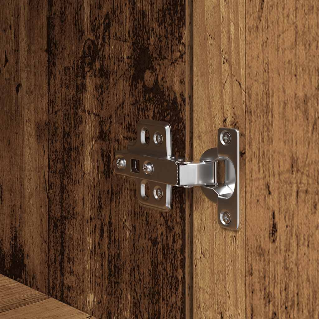 Nachtkastje 39x35x65 cm bewerkt hout oud houtkleurig is nu te koop bij PeponiXL, paradijselijk wonen!