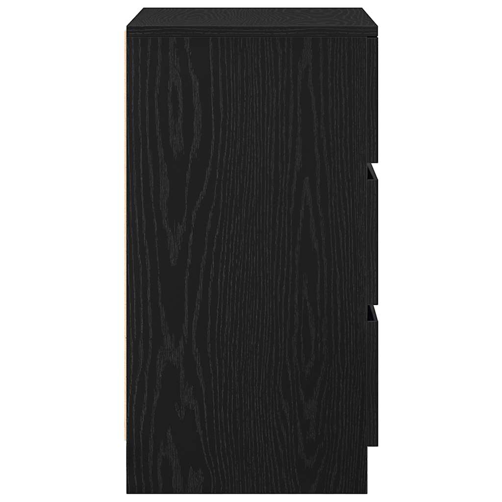 Nachtkastje met 3 lades 39x35x65 cm zwart is nu te koop bij PeponiXL, paradijselijk wonen!