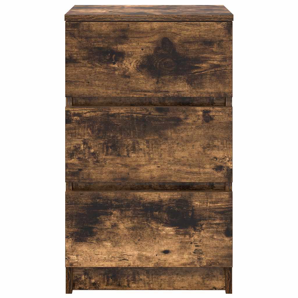 Nachtkastje met 3 lades 39x35x65 cm gerookt eikenkleurig is nu te koop bij PeponiXL, paradijselijk wonen!