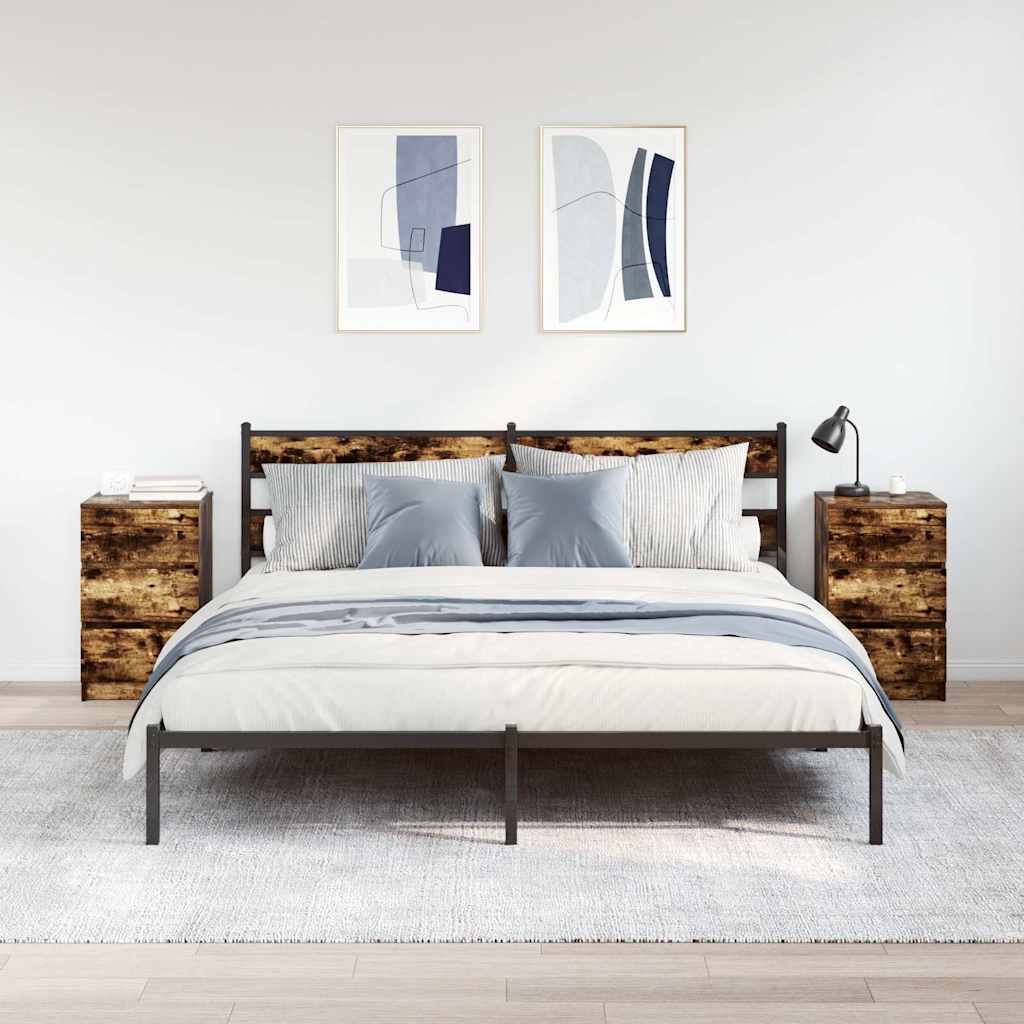 Nachtkastjes met 3 lades 2 st 39x35x65 cm gerookt eikenkleurig is nu te koop bij PeponiXL, paradijselijk wonen!