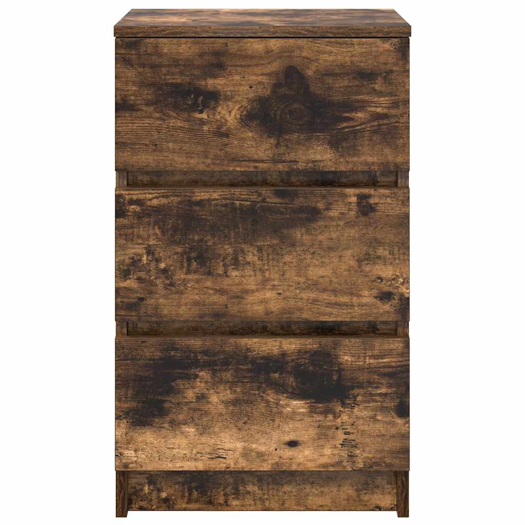 Nachtkastjes met 3 lades 2 st 39x35x65 cm gerookt eikenkleurig is nu te koop bij PeponiXL, paradijselijk wonen!