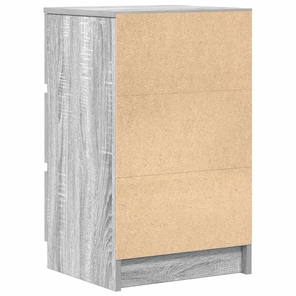 Nachtkastje met 3 lades 39x35x65 cm grijs sonoma is nu te koop bij PeponiXL, paradijselijk wonen!