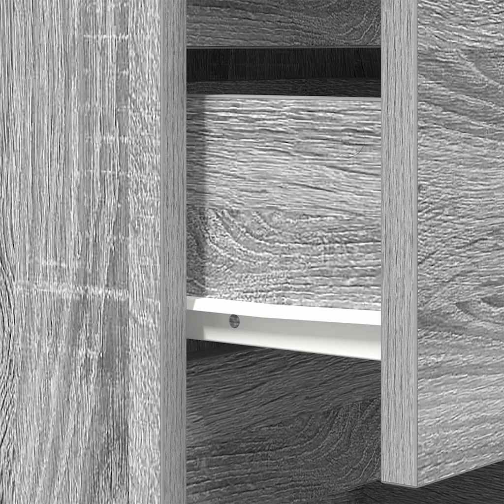 Nachtkastje met 3 lades 39x35x65 cm grijs sonoma is nu te koop bij PeponiXL, paradijselijk wonen!