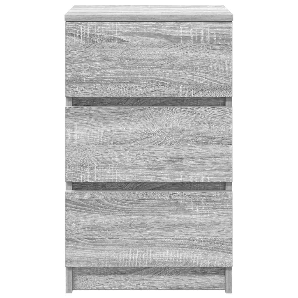 Nachtkastjes met 3 lades 2 st 39x35x65 cm grijs Sonoma is nu te koop bij PeponiXL, paradijselijk wonen!