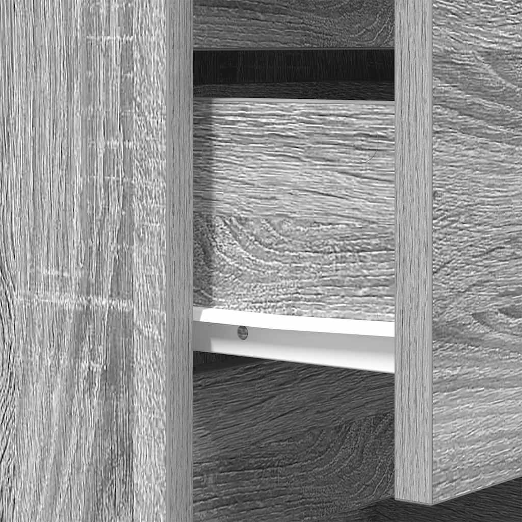 Nachtkastjes met 3 lades 2 st 39x35x65 cm grijs Sonoma is nu te koop bij PeponiXL, paradijselijk wonen!