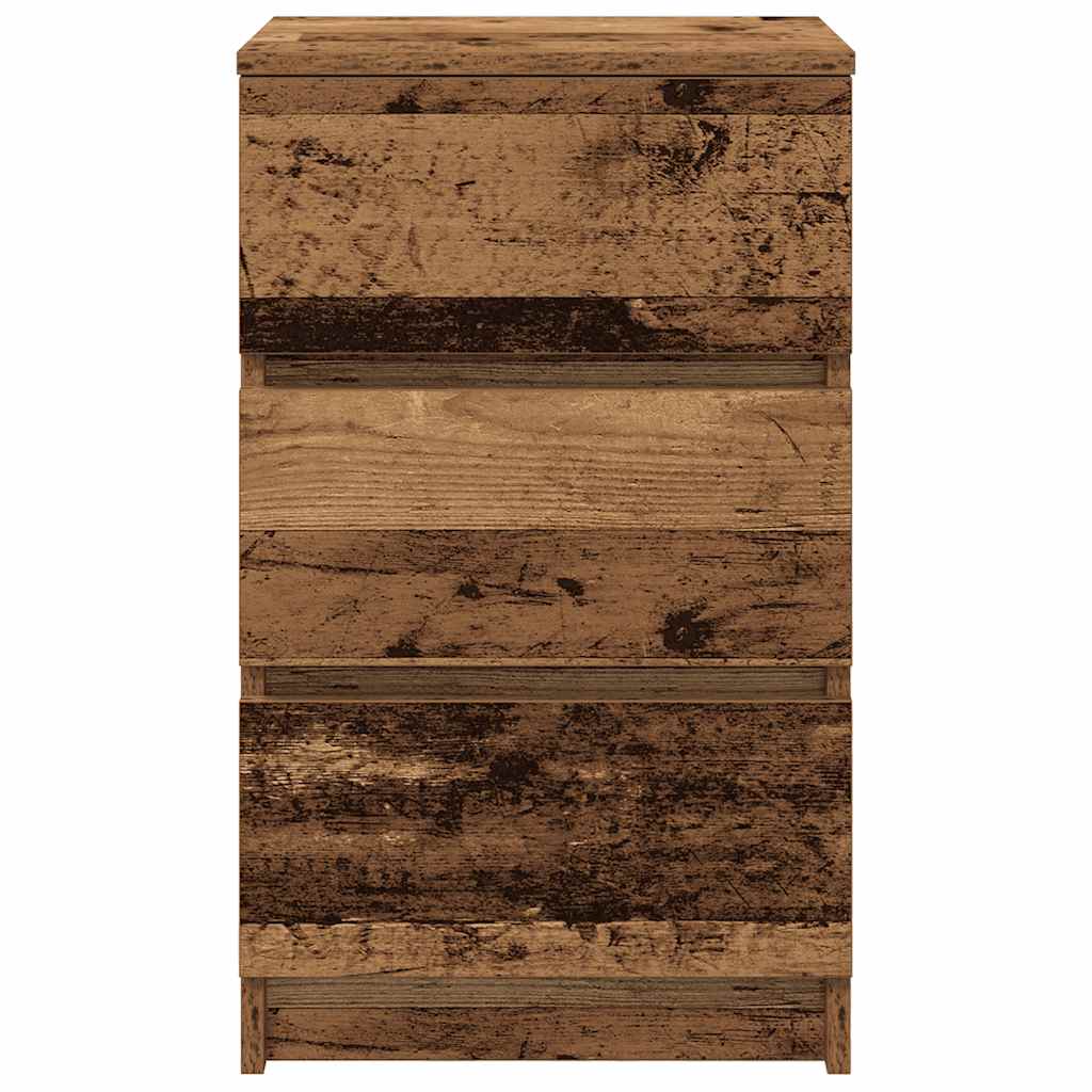 Nachtkastje met 3 lades 39x35x65 cm oud hout is nu te koop bij PeponiXL, paradijselijk wonen!