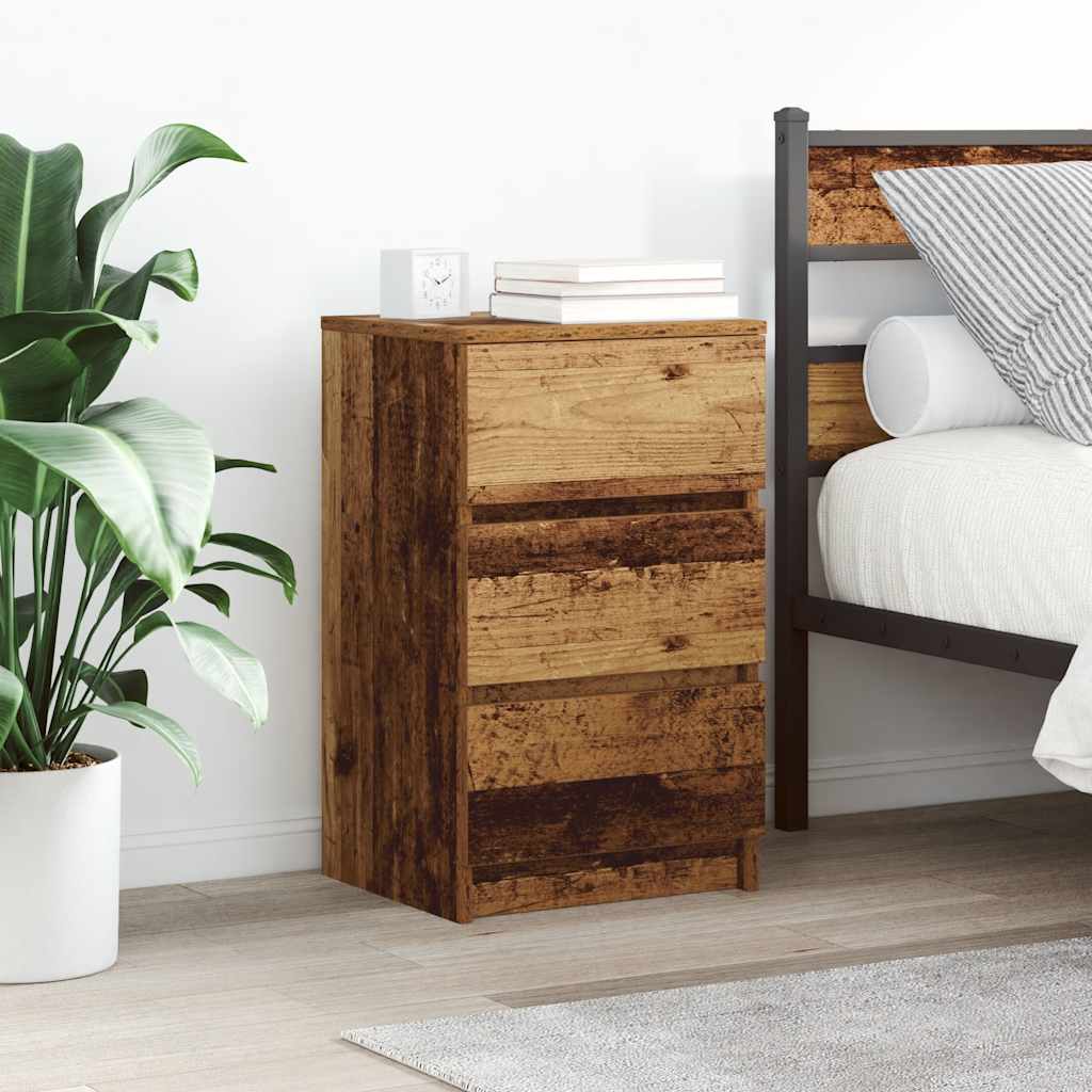 Nachtkastje met 3 lades 39x35x65 cm oud hout is nu te koop bij PeponiXL, paradijselijk wonen!