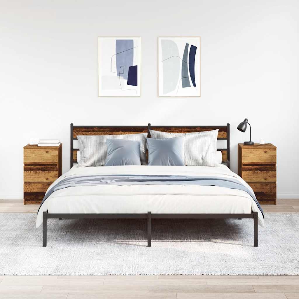 Nachtkastjes met 3 lades 2 st 39x35x65 cm oud hout is nu te koop bij PeponiXL, paradijselijk wonen!