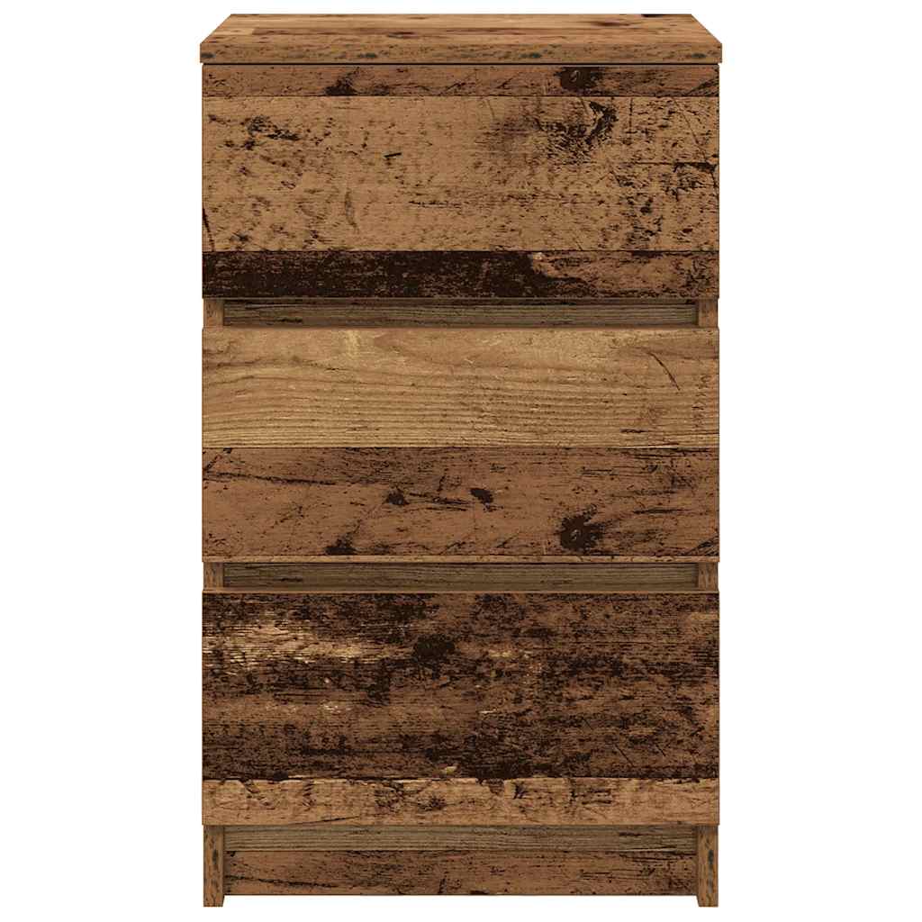 Nachtkastjes met 3 lades 2 st 39x35x65 cm oud hout is nu te koop bij PeponiXL, paradijselijk wonen!