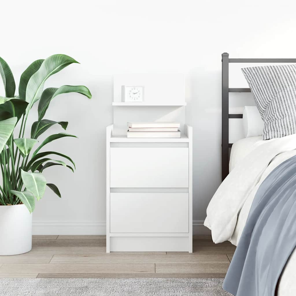 Nachtkastje met 2 lades 38x34x80 cm wit is nu te koop bij PeponiXL, paradijselijk wonen!