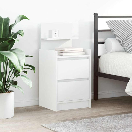 Nachtkastje met 2 lades 38x34x80 cm wit is nu te koop bij PeponiXL, paradijselijk wonen!