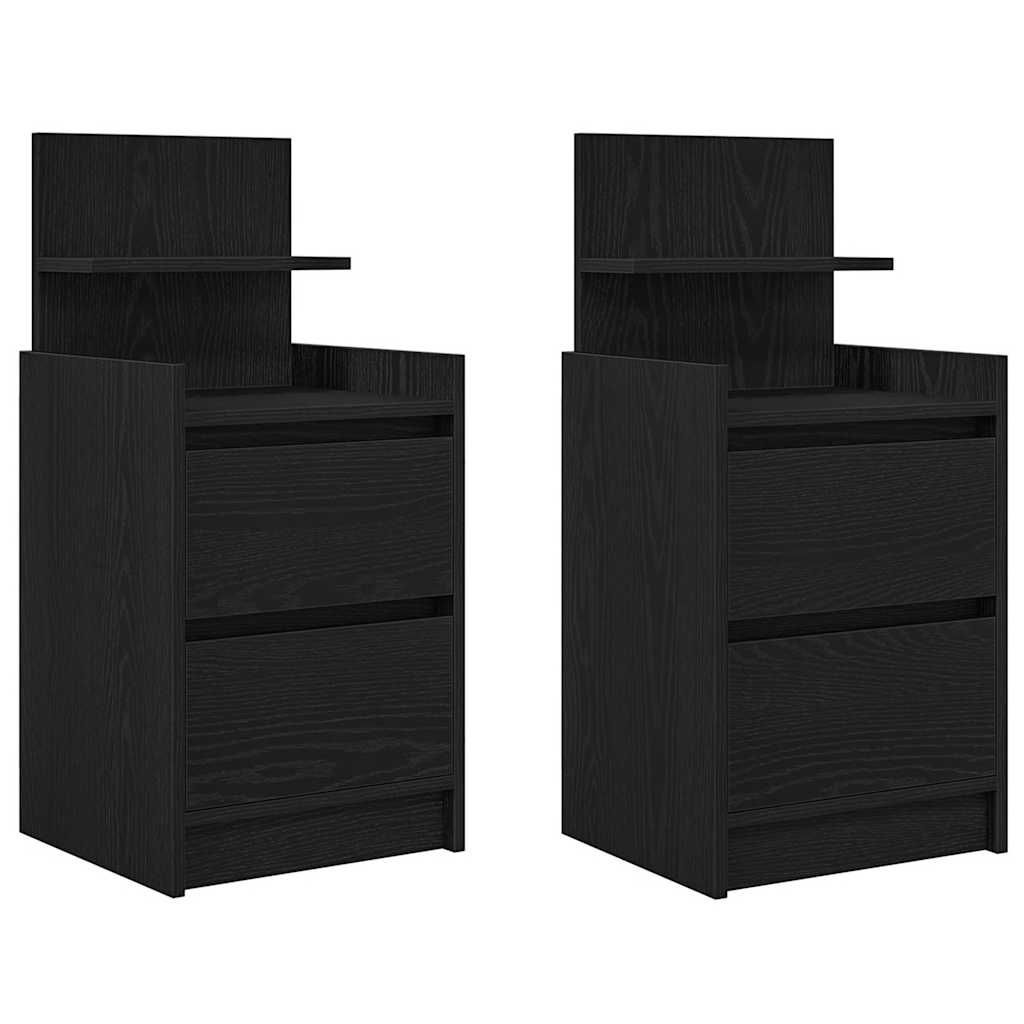 Nachtkastjes met 2 lades 2 st 38x34x80 cm zwart is nu te koop bij PeponiXL, paradijselijk wonen!