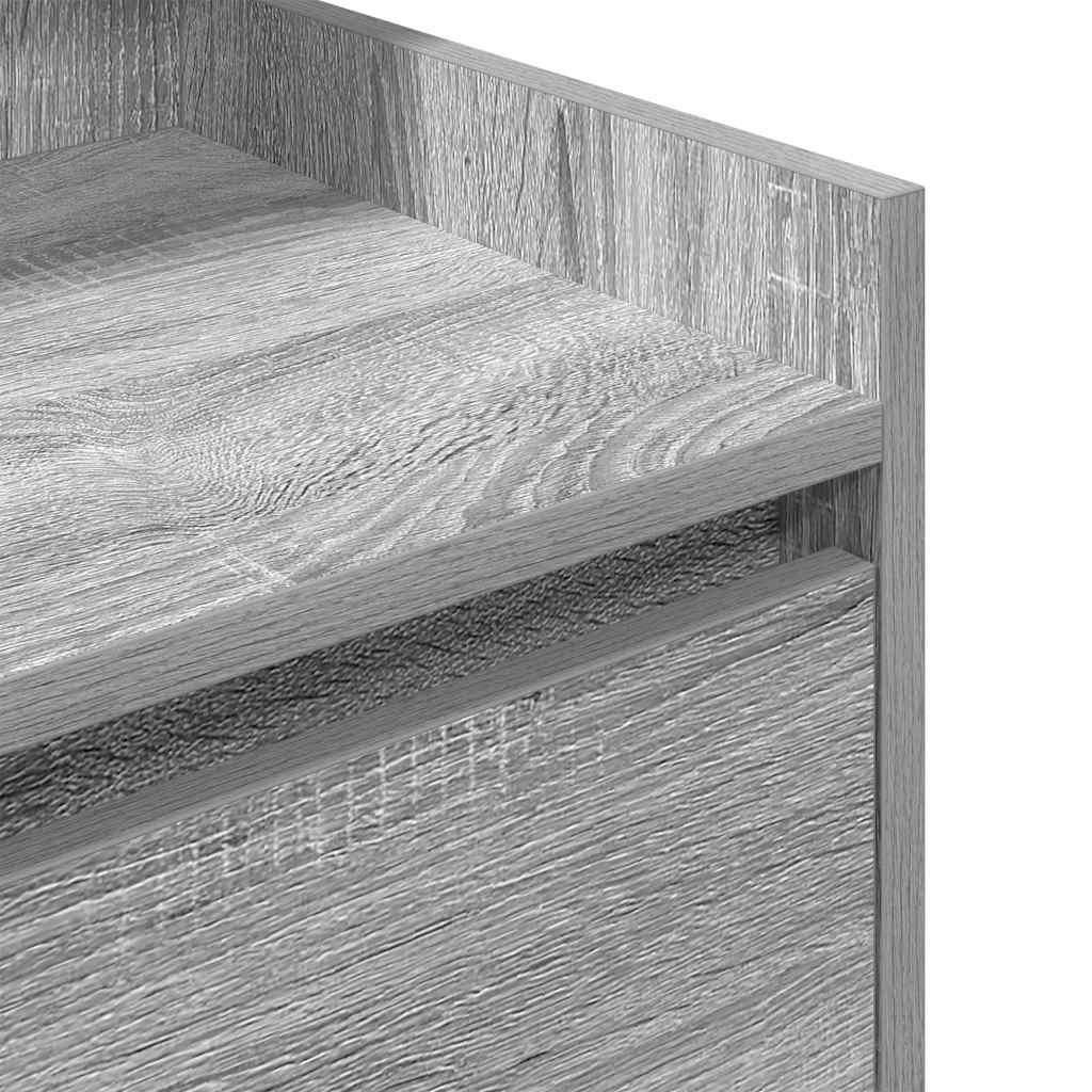 Nachtkastje met 2 lades 38x34x80 cm grijs sonoma eikenkleurig is nu te koop bij PeponiXL, paradijselijk wonen!