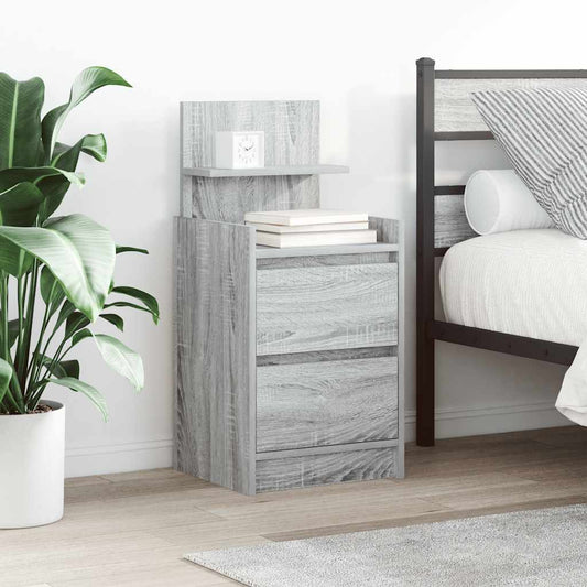 Nachtkastjes met 2 lades 2 st 38x34x80 cm grijs sonoma is nu te koop bij PeponiXL, paradijselijk wonen!