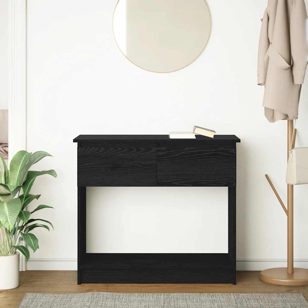 Wandtafel met lades 85,5x38,5x74,5 cm zwart is nu te koop bij PeponiXL, paradijselijk wonen!