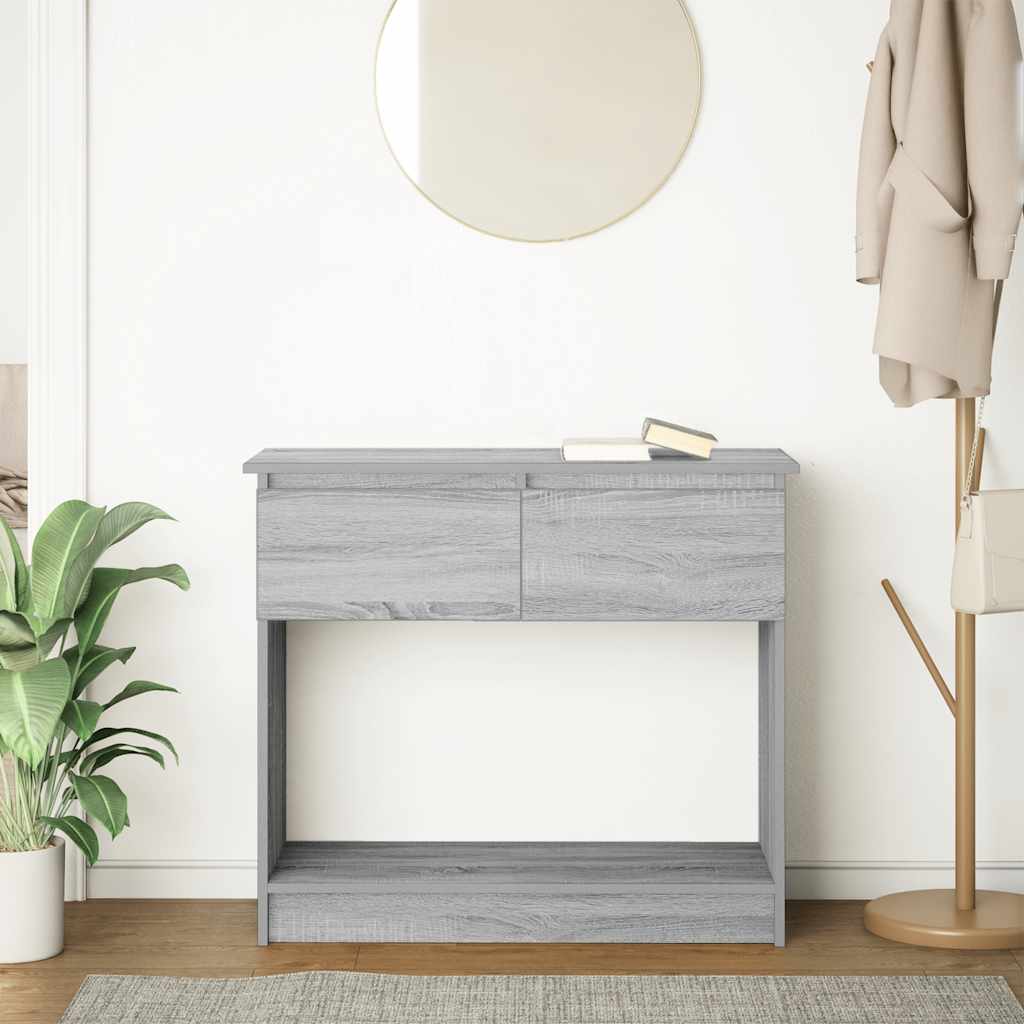 Wandtafel met lades 85,5x38,5x74,5 cm grijs Sonoma is nu te koop bij PeponiXL, paradijselijk wonen!