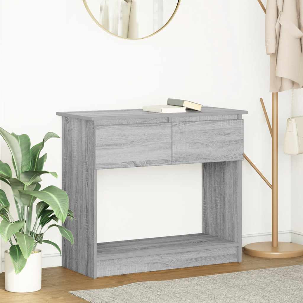 Wandtafel met lades 85,5x38,5x74,5 cm grijs Sonoma is nu te koop bij PeponiXL, paradijselijk wonen!