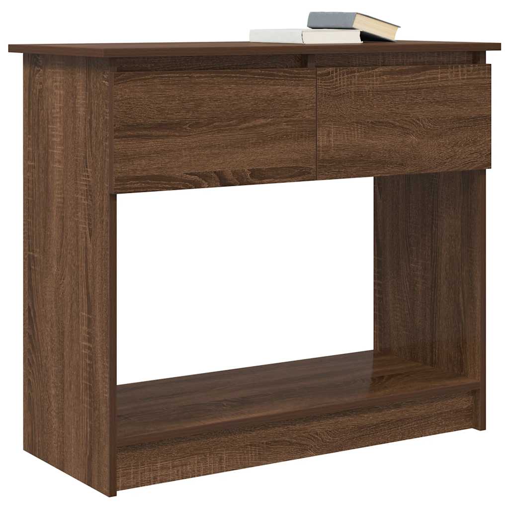 Wandtafel met lades 85,5x38,5x74,5 cm bruin eikenkleurig is nu te koop bij PeponiXL, paradijselijk wonen!