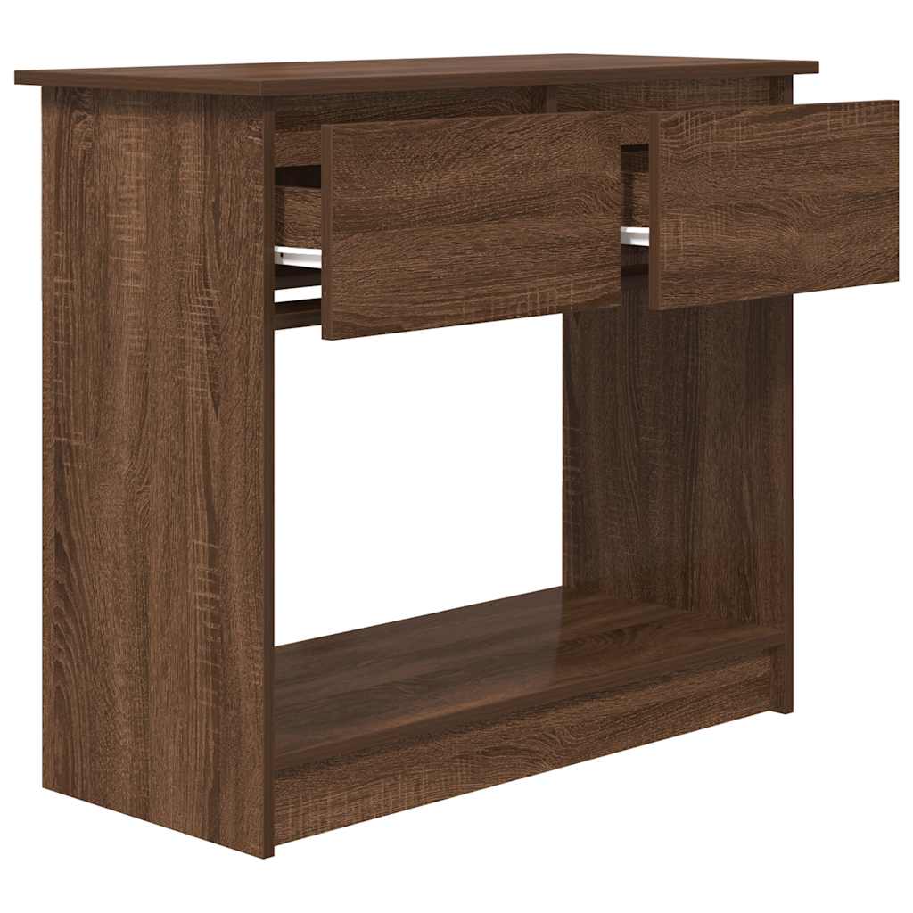 Wandtafel met lades 85,5x38,5x74,5 cm bruin eikenkleurig is nu te koop bij PeponiXL, paradijselijk wonen!