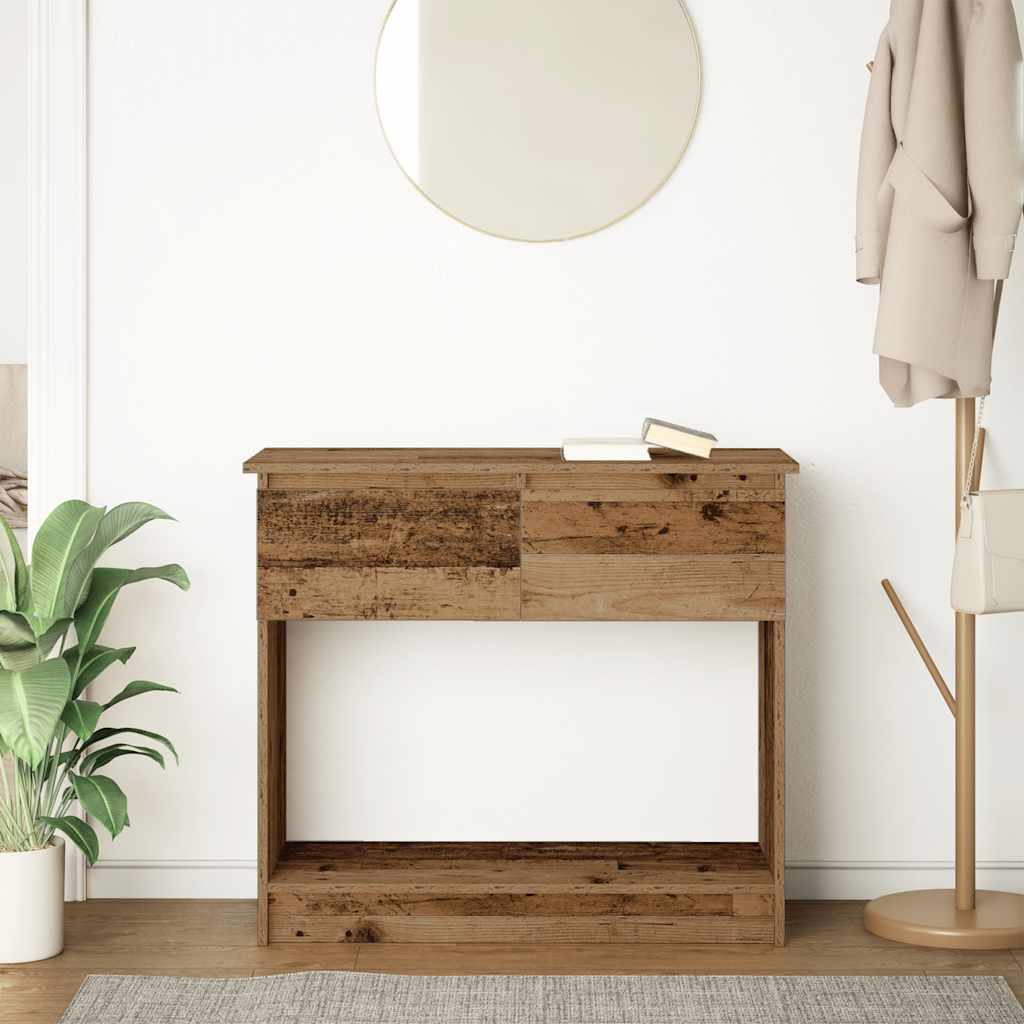 Wandtafel met lades 85,5x38,5x74,5 cm oud hout is nu te koop bij PeponiXL, paradijselijk wonen!