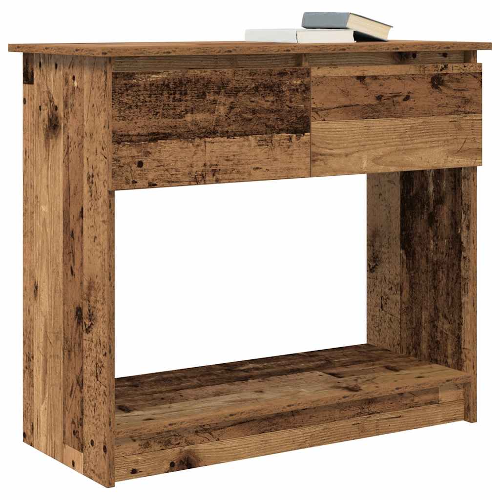 Wandtafel met lades 85,5x38,5x74,5 cm oud hout is nu te koop bij PeponiXL, paradijselijk wonen!