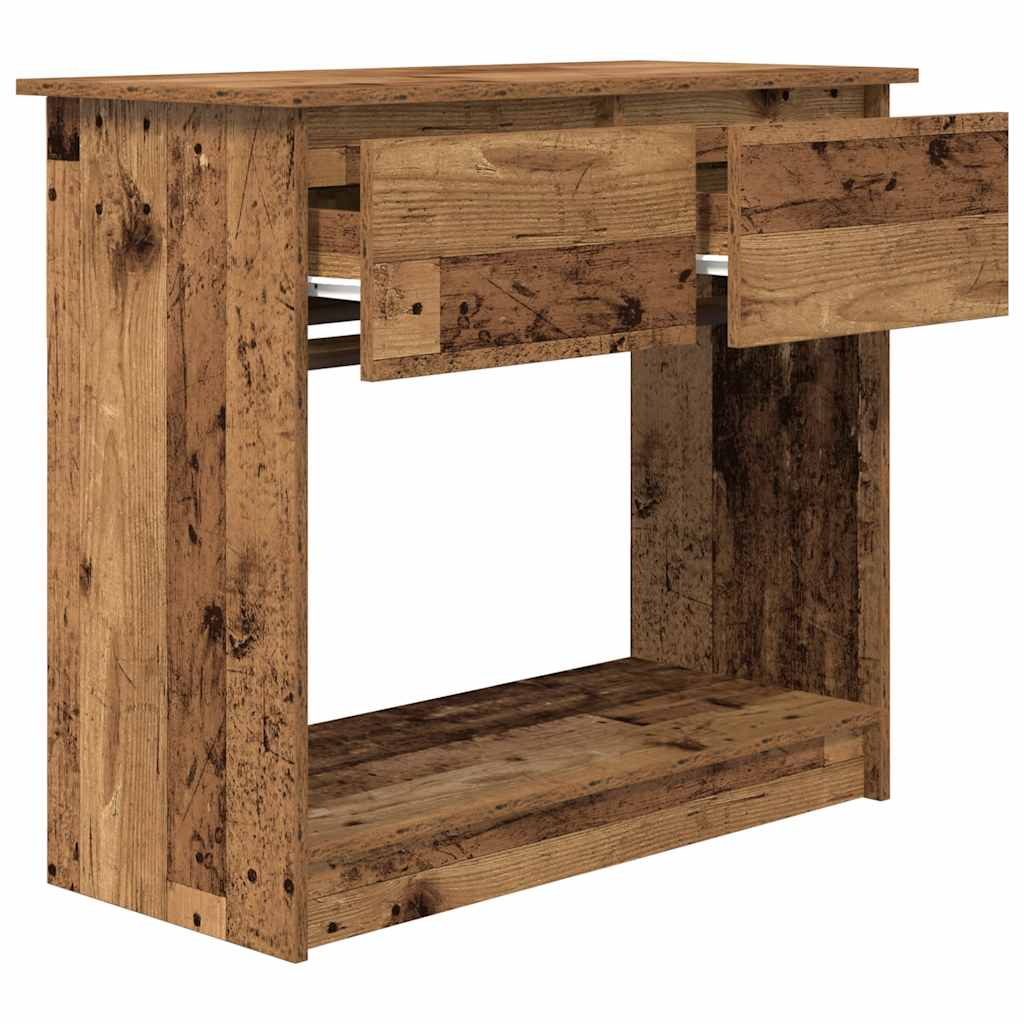 Wandtafel met lades 85,5x38,5x74,5 cm oud hout is nu te koop bij PeponiXL, paradijselijk wonen!