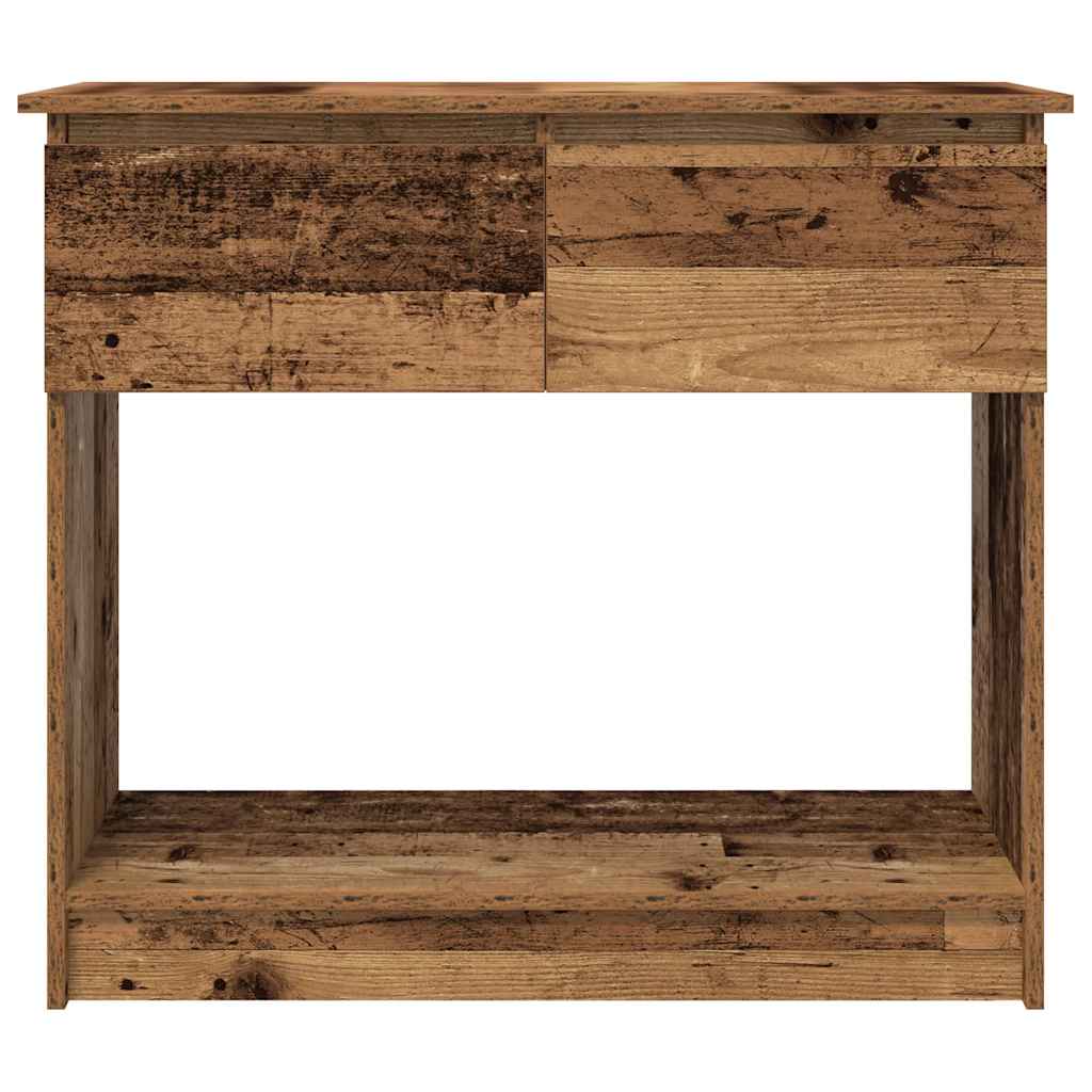 Wandtafel met lades 85,5x38,5x74,5 cm oud hout is nu te koop bij PeponiXL, paradijselijk wonen!