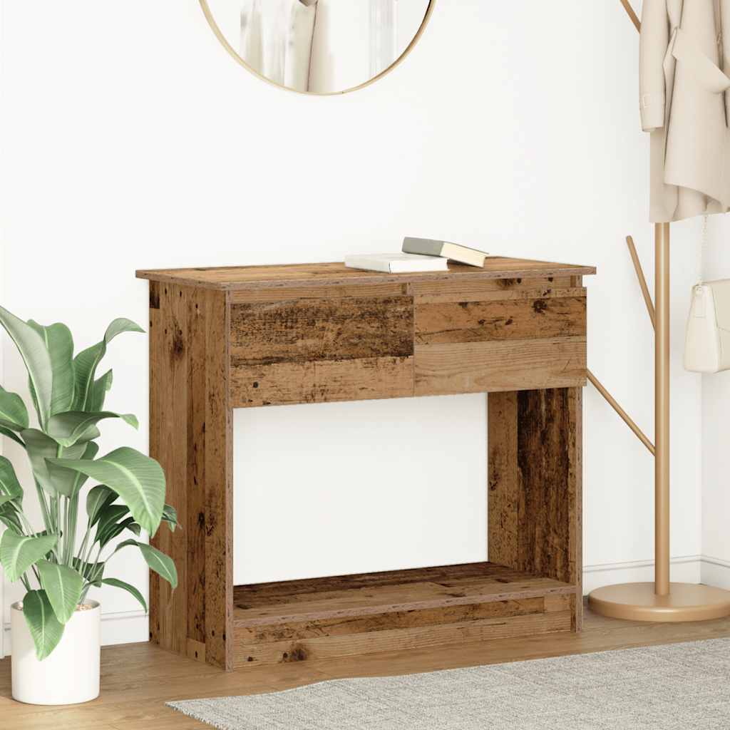Wandtafel met lades 85,5x38,5x74,5 cm oud hout is nu te koop bij PeponiXL, paradijselijk wonen!