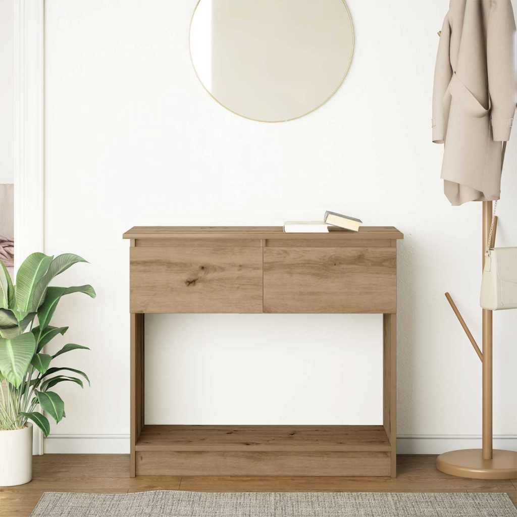 Wandtafel met lades ambachtelijk eikenkleurig 85,5x38,5x74,5 cm is nu te koop bij PeponiXL, paradijselijk wonen!
