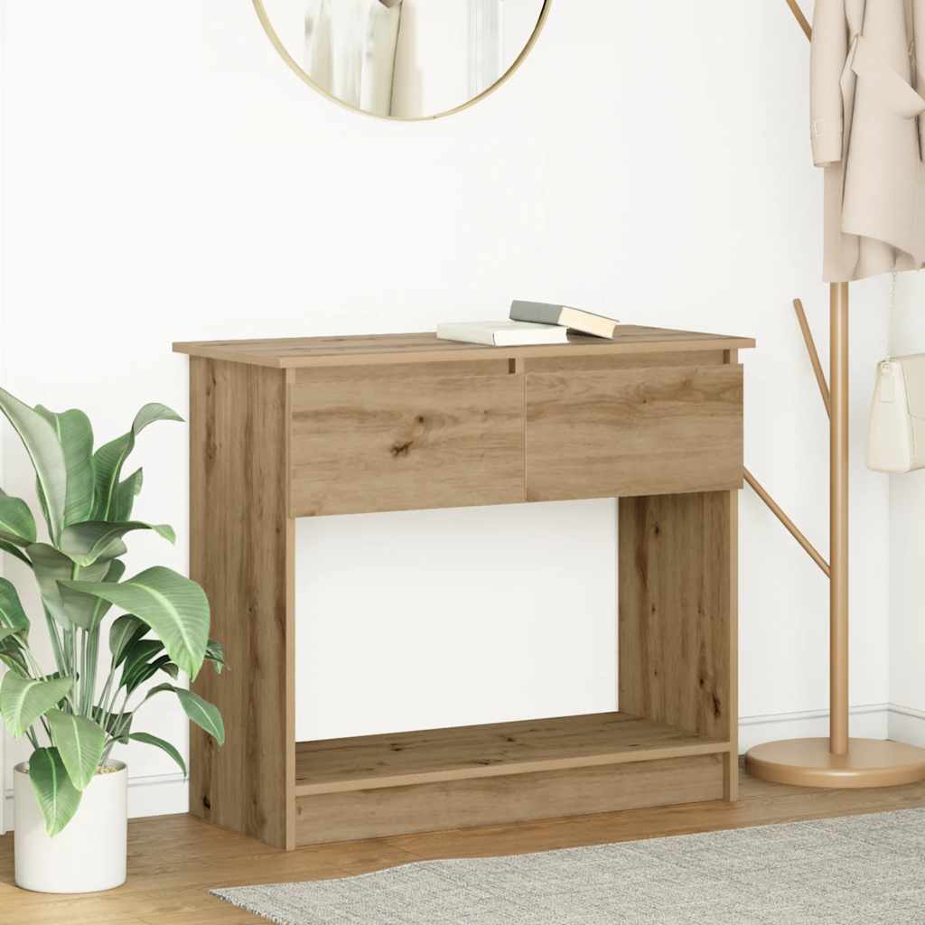 Wandtafel met lades ambachtelijk eikenkleurig 85,5x38,5x74,5 cm is nu te koop bij PeponiXL, paradijselijk wonen!