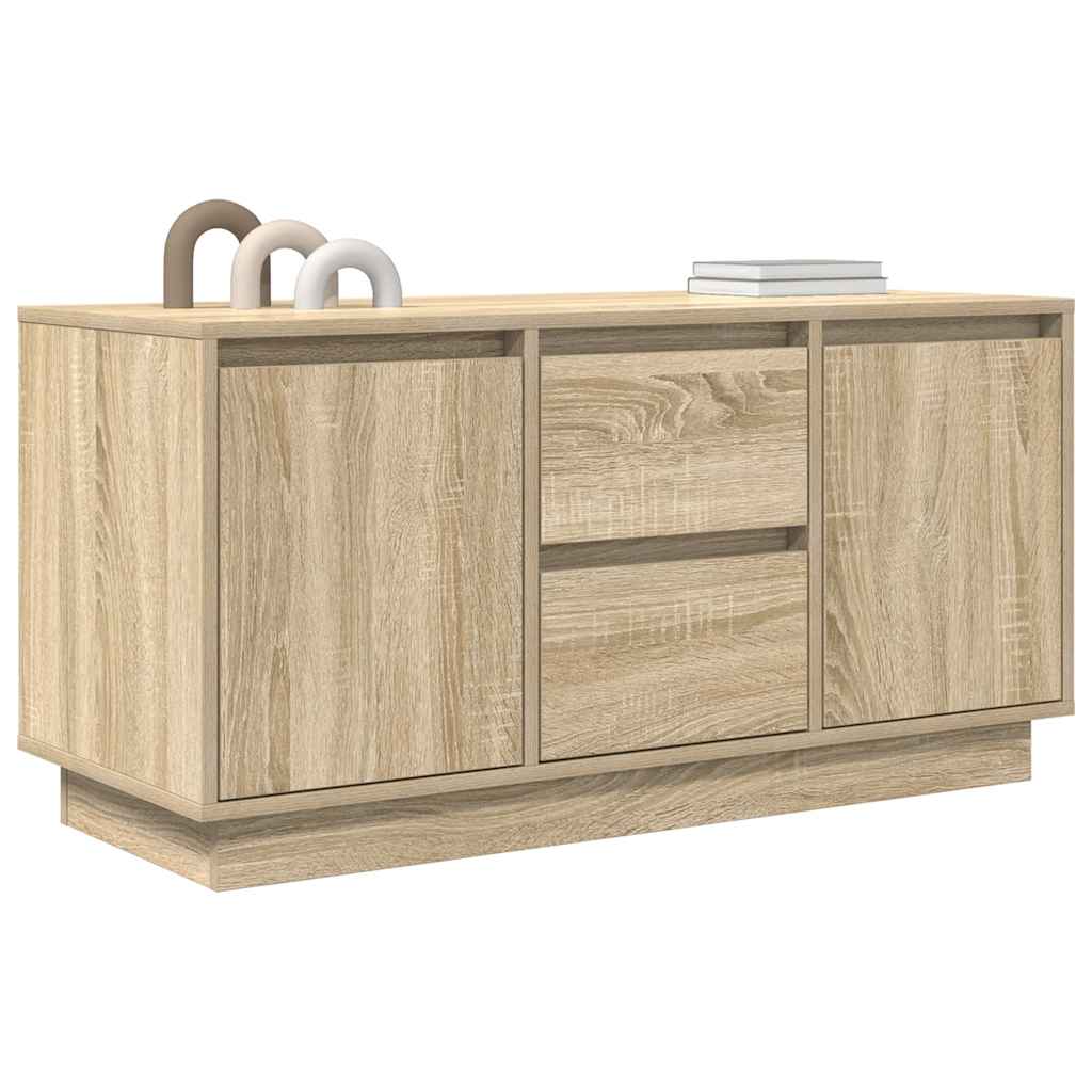 Tv-meubel met LED-verlichting 100x41x50 cm sonoma eikenkleurig is nu te koop bij PeponiXL, paradijselijk wonen!
