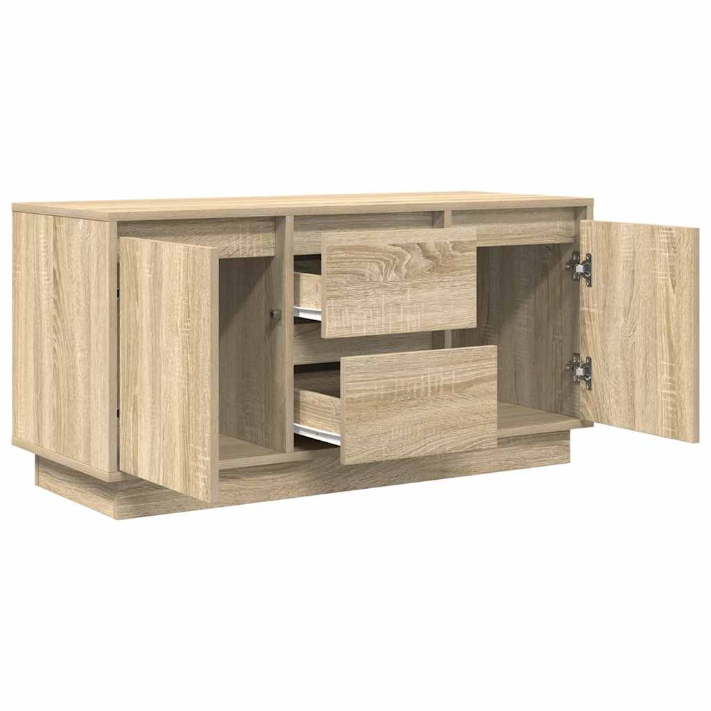 Tv-meubel met LED-verlichting 100x41x50 cm sonoma eikenkleurig is nu te koop bij PeponiXL, paradijselijk wonen!