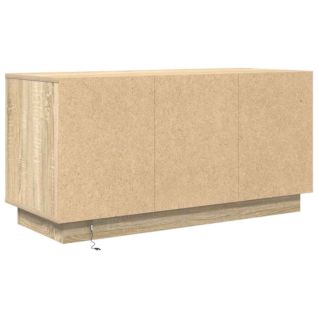 Tv-meubel met LED-verlichting 100x41x50 cm sonoma eikenkleurig is nu te koop bij PeponiXL, paradijselijk wonen!