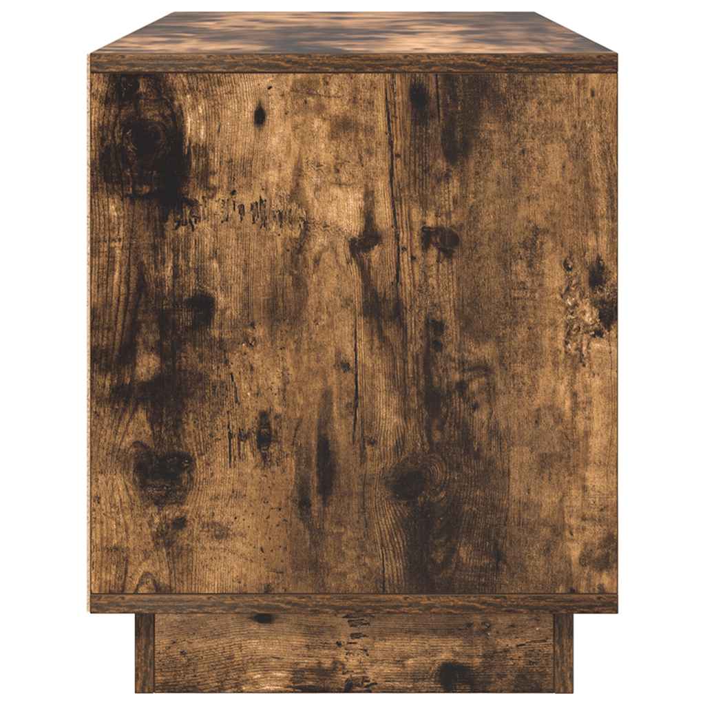 Tv-meubel met LED-verlichting 100x41x50 cm gerookt eikenkleurig is nu te koop bij PeponiXL, paradijselijk wonen!