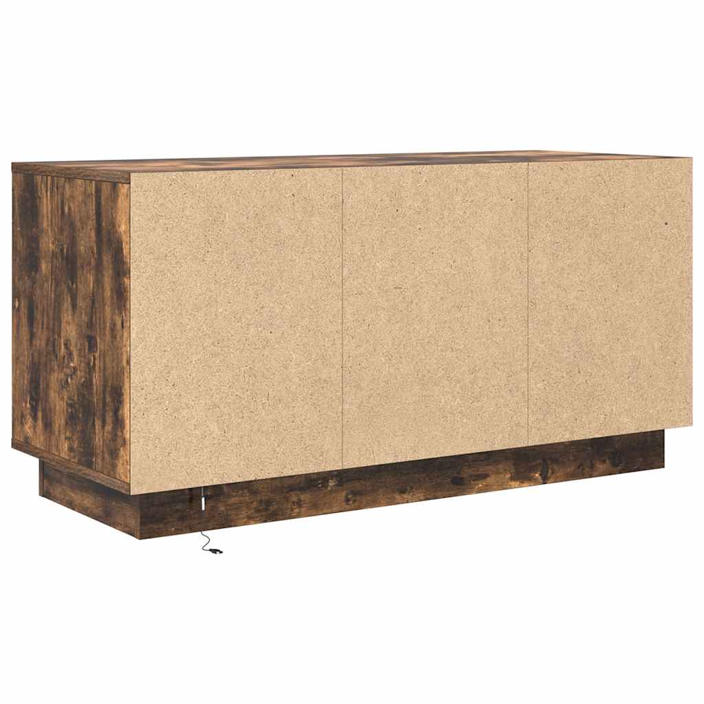 Tv-meubel met LED-verlichting 100x41x50 cm gerookt eikenkleurig is nu te koop bij PeponiXL, paradijselijk wonen!