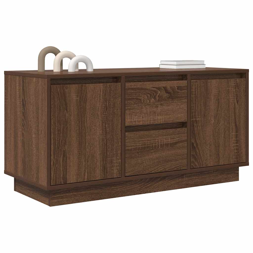 Tv-meubel met LED-verlichting 100x41x50 cm bruin eikenkleur is nu te koop bij PeponiXL, paradijselijk wonen!