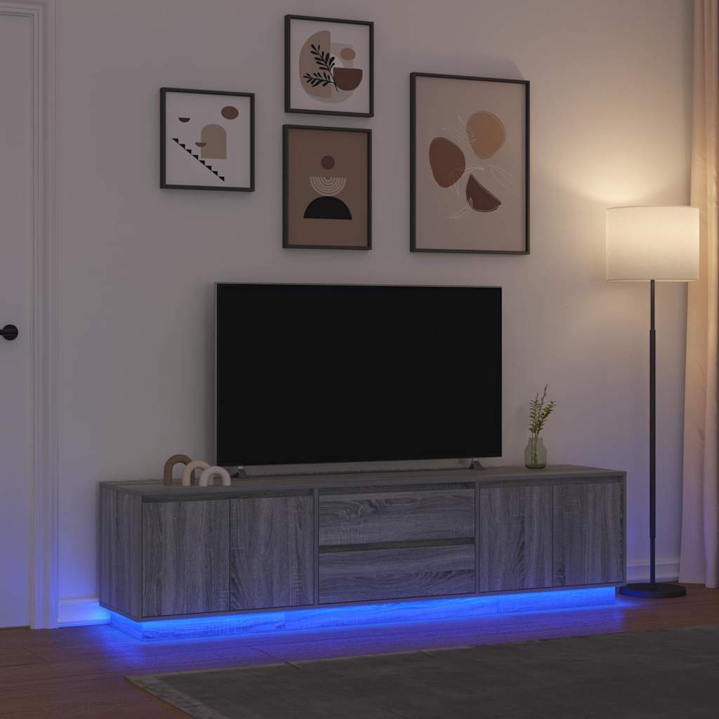 Tv-meubel met LED-verlichting 100x41x50 cm oud houtkleurig is nu te koop bij PeponiXL, paradijselijk wonen!