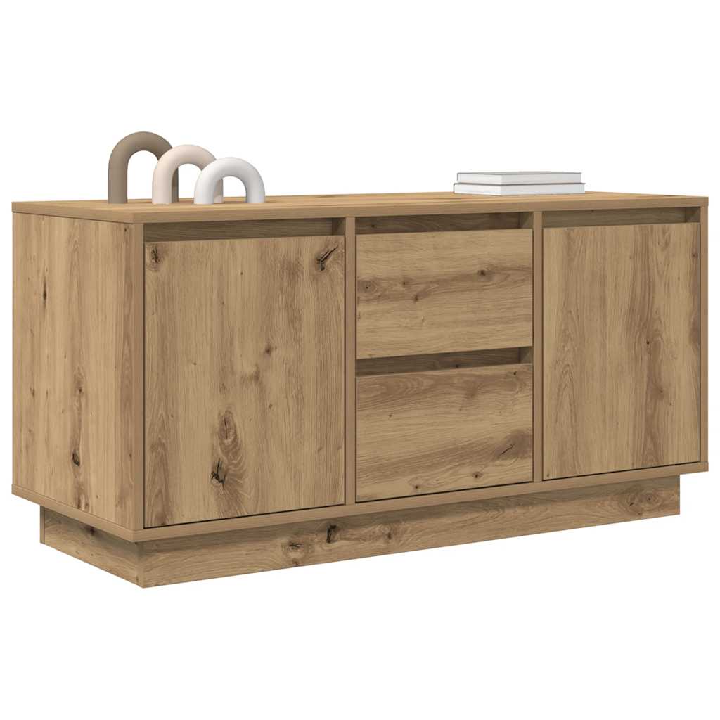 Tv-meubel met LED-verlichting 100x41x50 cm artisanaal eiken is nu te koop bij PeponiXL, paradijselijk wonen!