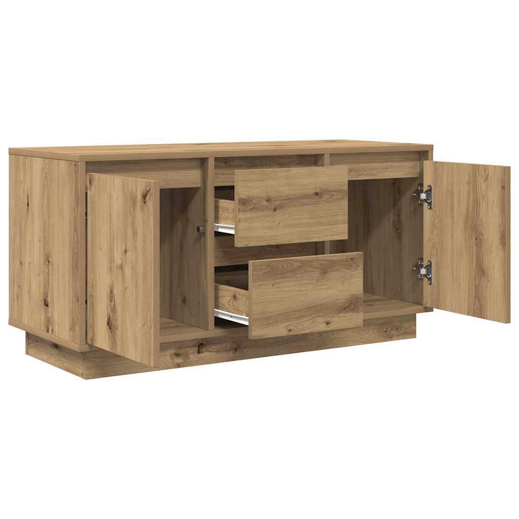 Tv-meubel met LED-verlichting 100x41x50 cm artisanaal eiken is nu te koop bij PeponiXL, paradijselijk wonen!