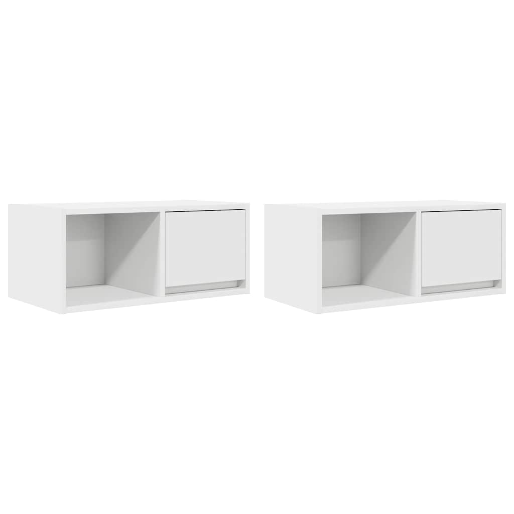 Tv-meubelen 2 st 60x31x25,5 cm bewerkt hout wit is nu te koop bij PeponiXL, paradijselijk wonen!
