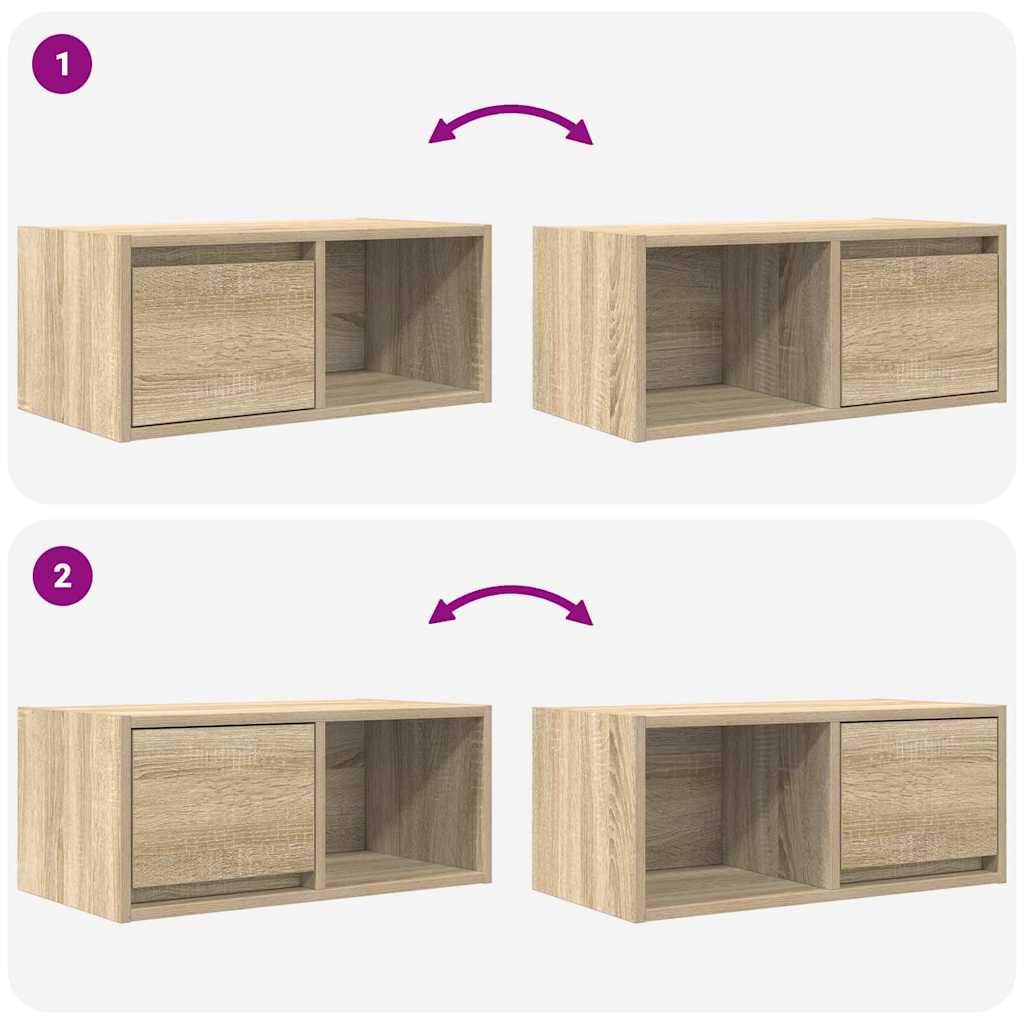 TV-meubel 60x31x25,5 cm bewerkt hout sonoma eikenkleurig is nu te koop bij PeponiXL, paradijselijk wonen!